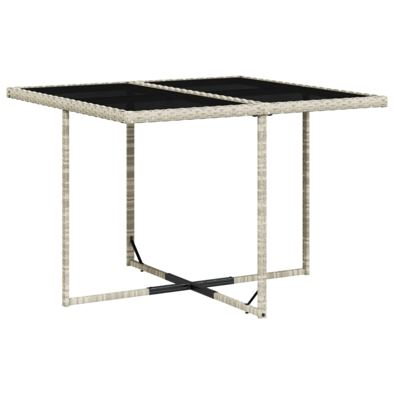 vidaXL 9-daļīgs dārza mēbeļu komplekts, matrači,gaiši pelēka PE pinums