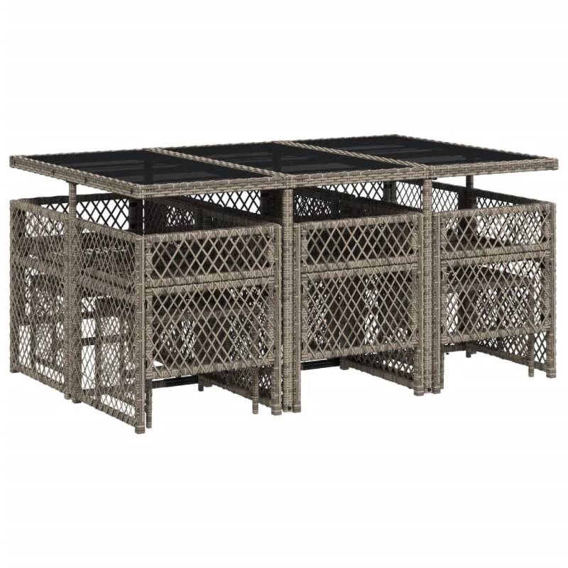 vidaXL 11-daļīgs dārza mēbeļu komplekts ar matračiem, PE rotangpalma