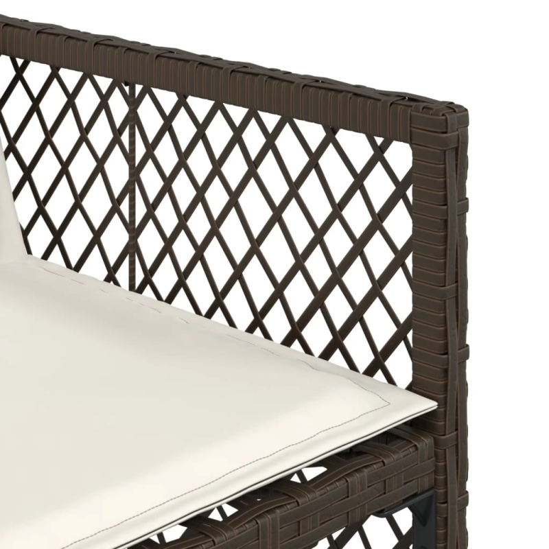 vidaXL 13-daļīgs dārza mēbeļu komplekts, matrači, brūna PE rotangpalma