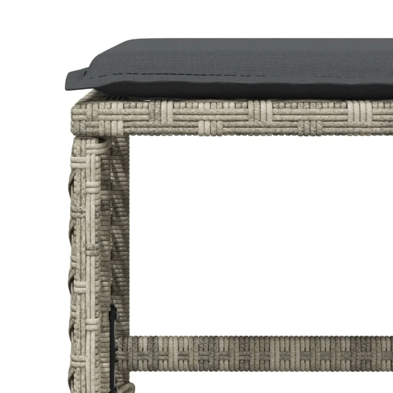 vidaXL 13-daļīgs dārza mēbeļu komplekts ar matračiem, gaiši pelēka PE