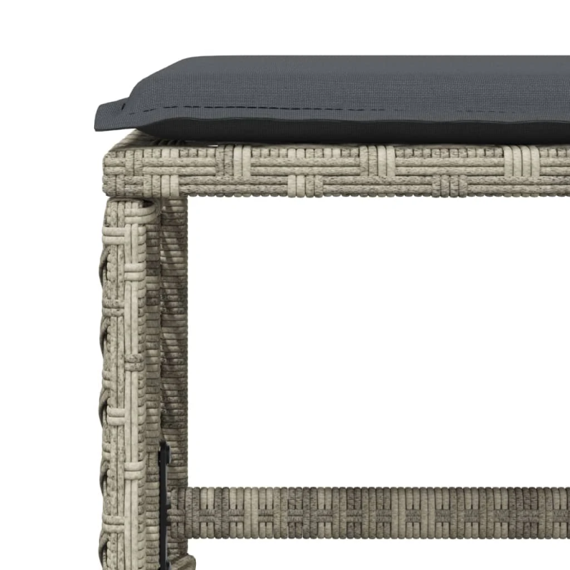 vidaXL 15-daļīgs dārza mēbeļu komplekts ar matračiem, gaiši pelēka PE