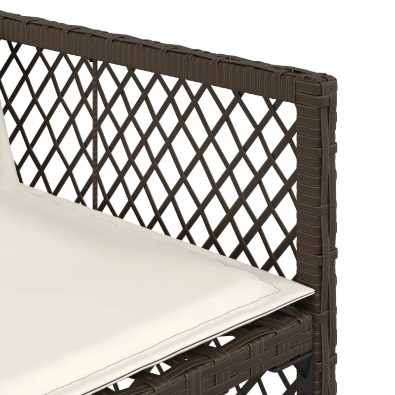 vidaXL 17-daļīgs dārza mēbeļu komplekts, matrači, brūna PE rotangpalma