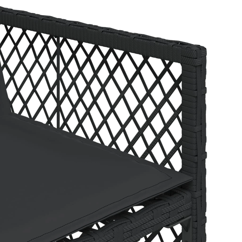 vidaXL 13-daļīgs dārza mēbeļu komplekts ar matračiem, melns PE