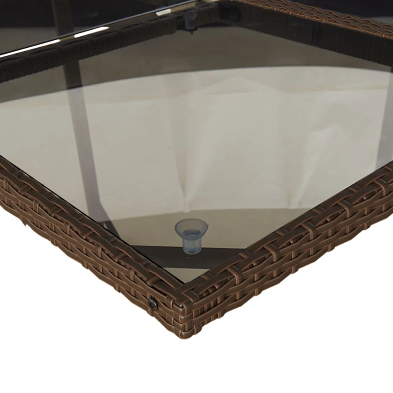 vidaXL 5-daļīgs dārza mēbeļu komplekts ar matračiem, PE rotangpalma