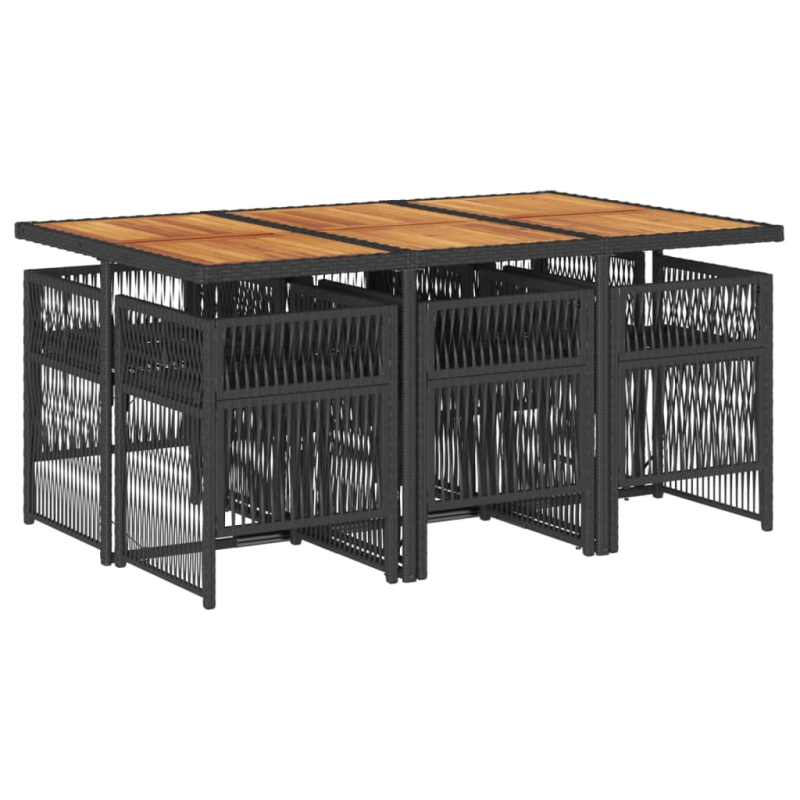 vidaXL 7-daļīgs dārza mēbeļu komplekts ar matračiem, PE rotangpalma