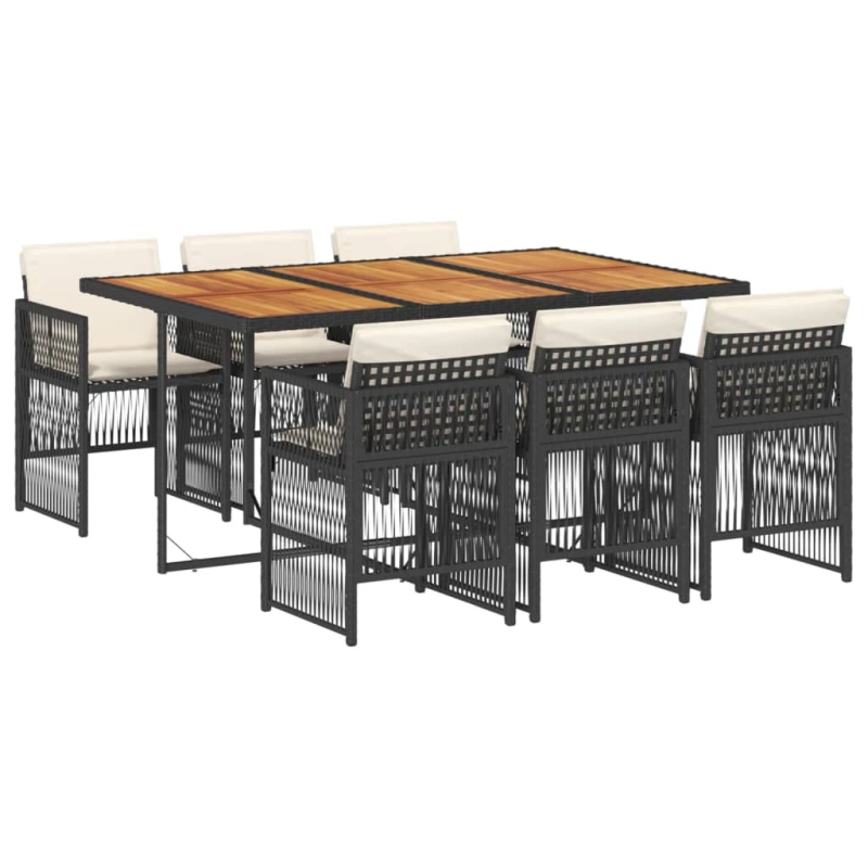 vidaXL 7-daļīgs dārza mēbeļu komplekts ar matračiem, PE rotangpalma