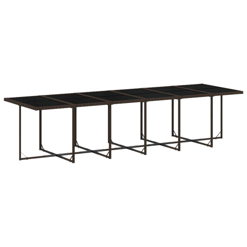 vidaXL 13-daļīgs dārza mēbeļu komplekts, matrači, brūna PE rotangpalma