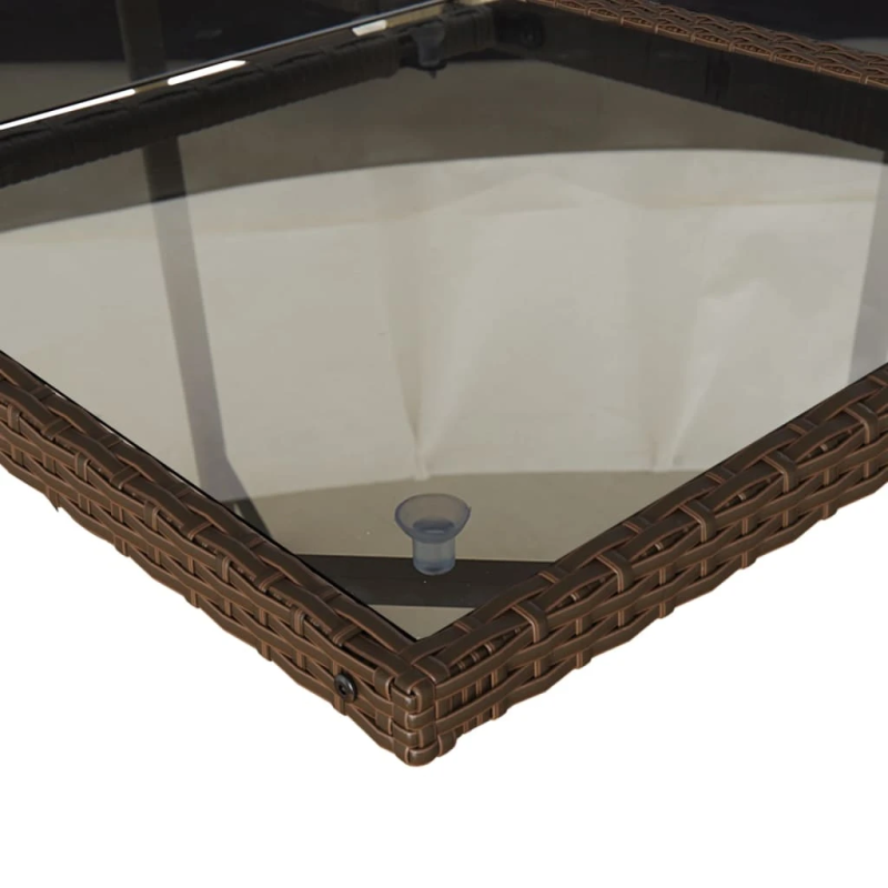 vidaXL 13-daļīgs dārza mēbeļu komplekts, matrači, brūna PE rotangpalma