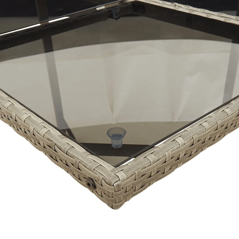 vidaXL 17-daļīgs dārza mēbeļu komplekts ar matračiem, pelēks PE