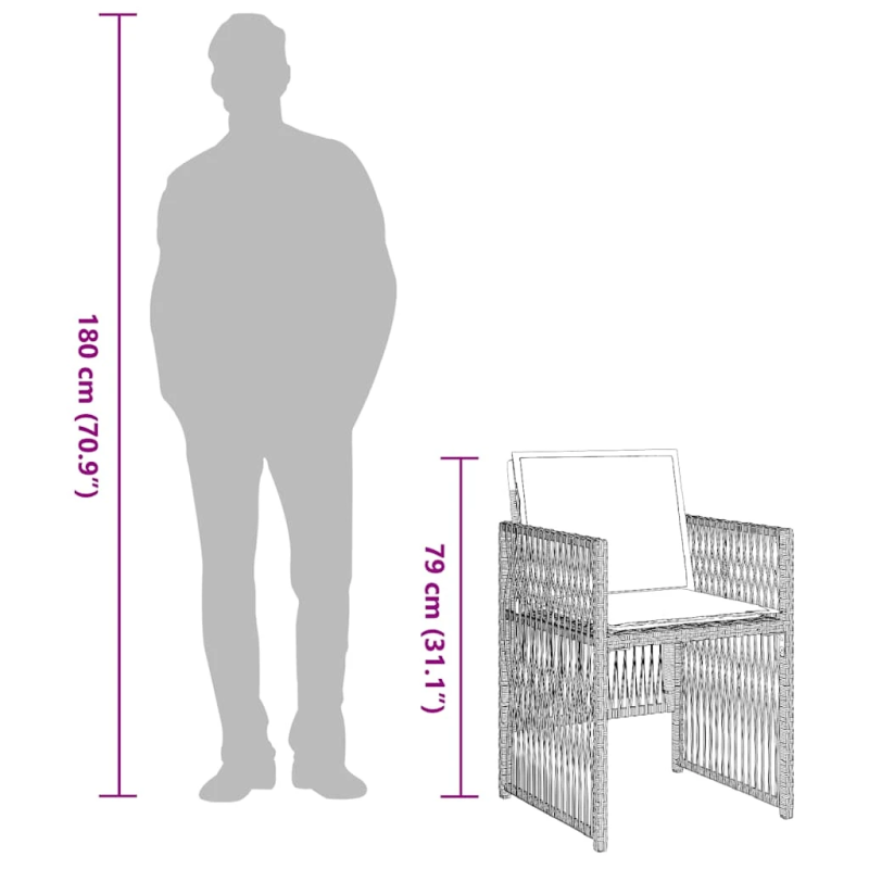 vidaXL 13-daļīgs dārza mēbeļu komplekts ar matračiem, gaiši pelēka PE