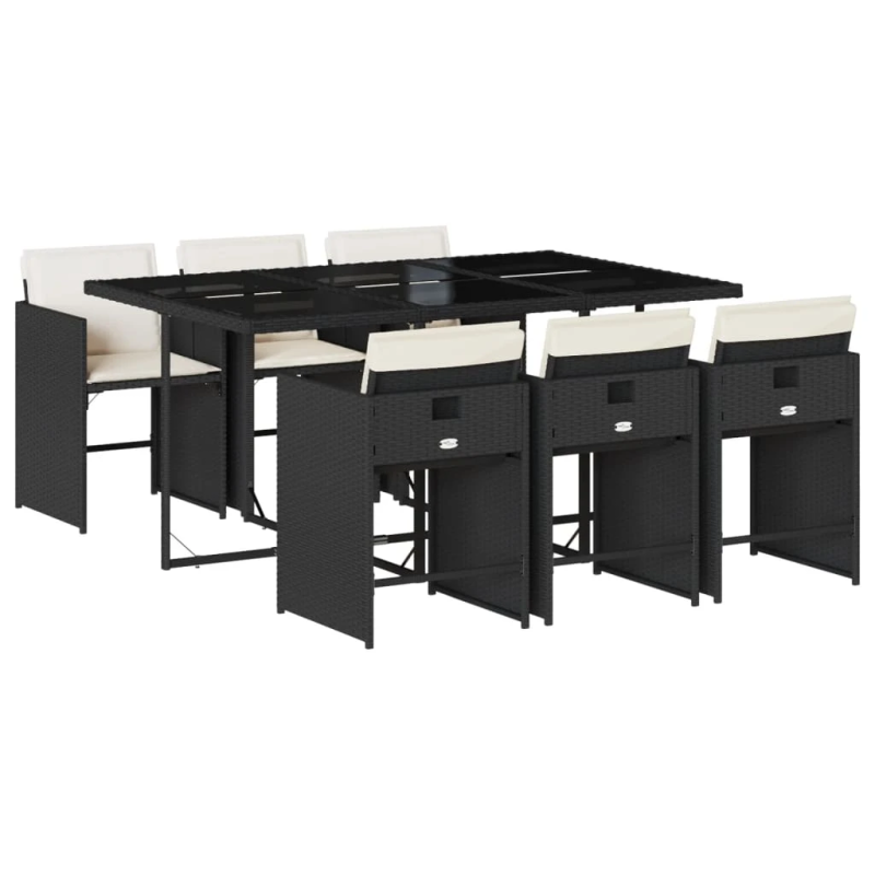 vidaXL 7-daļīgs dārza mēbeļu komplekts ar matračiem, PE rotangpalma