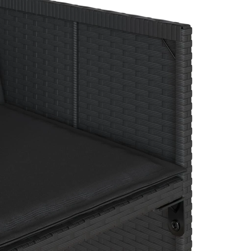 vidaXL 13-daļīgs dārza mēbeļu komplekts ar matračiem, melns PE