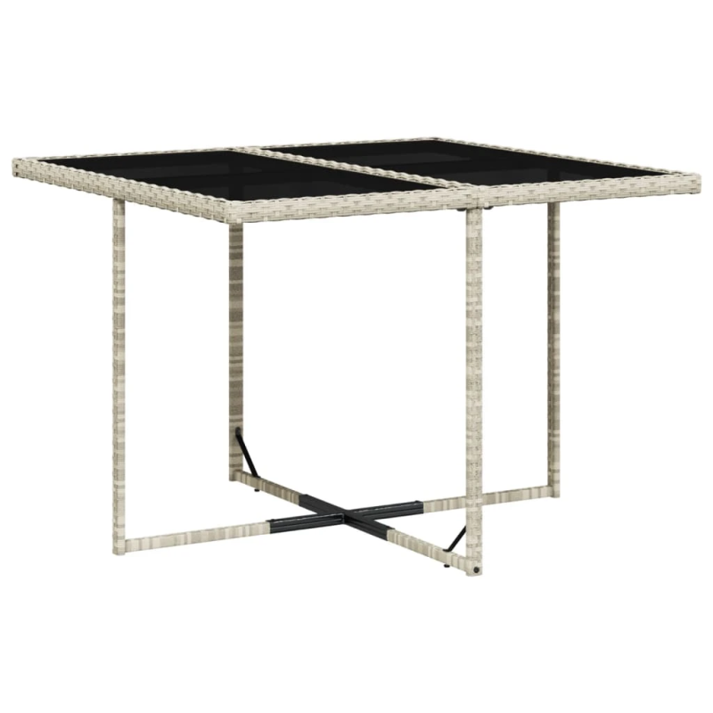 vidaXL 9-daļīgs dārza mēbeļu komplekts, matrači,gaiši pelēka PE pinums