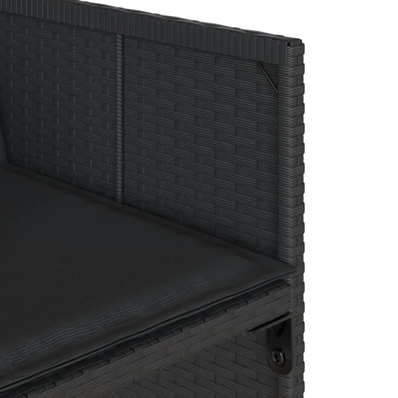 vidaXL 11-daļīgs dārza mēbeļu komplekts, matrači, melna PE rotangpalma