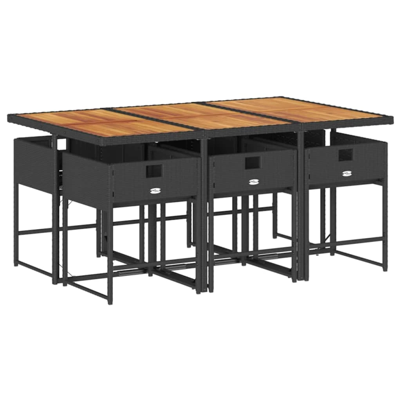 vidaXL 7-daļīgs dārza mēbeļu komplekts ar matračiem, PE rotangpalma