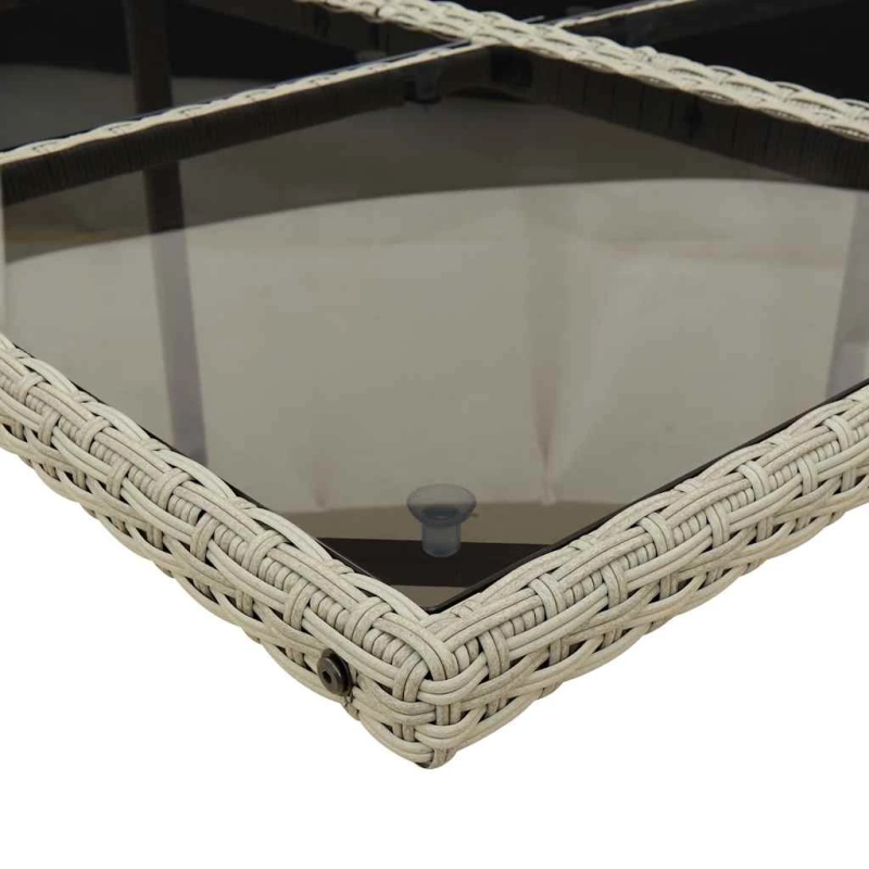 vidaXL 9-daļīgs dārza mēbeļu komplekts, matrači,gaiši pelēka PE pinums