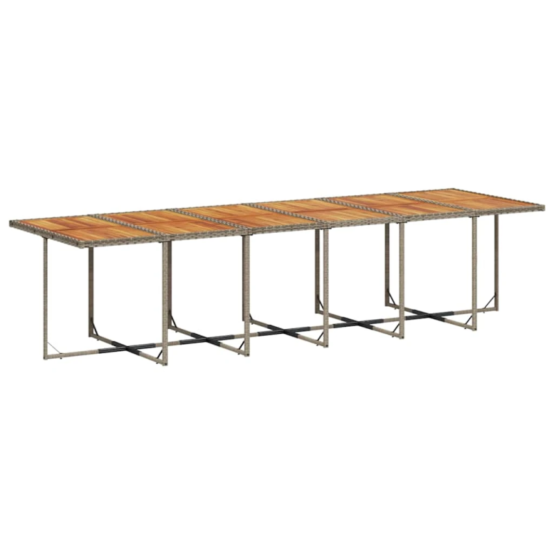 vidaXL 13-daļīgs dārza mēbeļu komplekts ar matračiem, pelēks PE