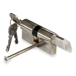 Cylinder lock with turn knob. 65 mm. 30×35 mm. chrome-plated