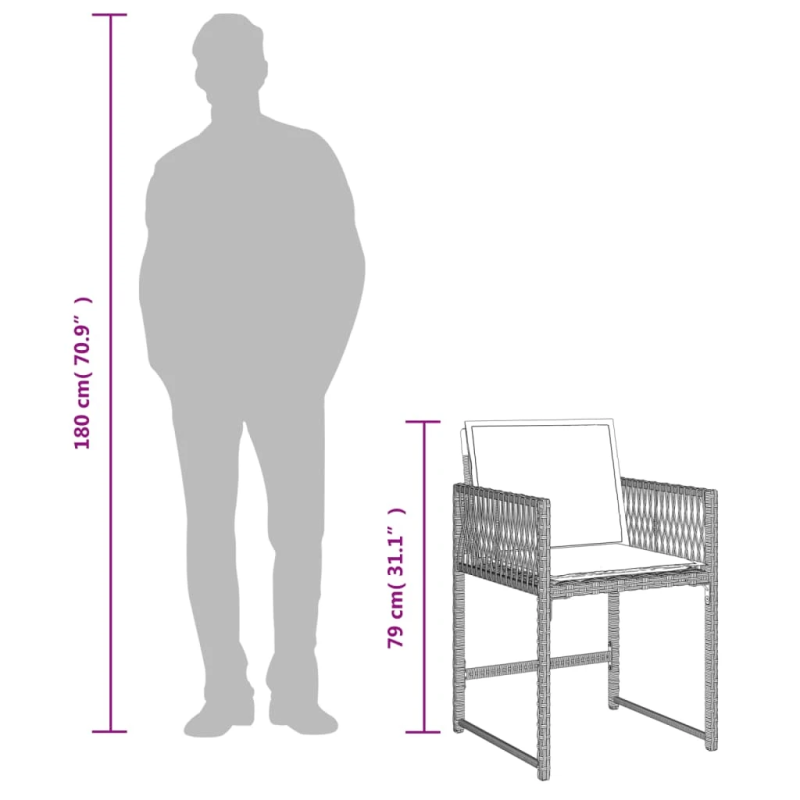 vidaXL 9-daļīgs dārza mēbeļu komplekts, matrači,gaiši pelēka PE pinums
