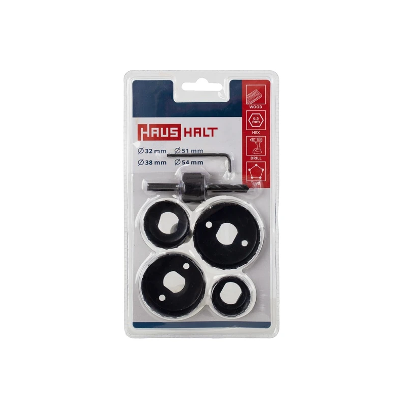 Koka urbšanas kronīšu komplekts HAUSHALT. 32–54 mm. 6 gab.