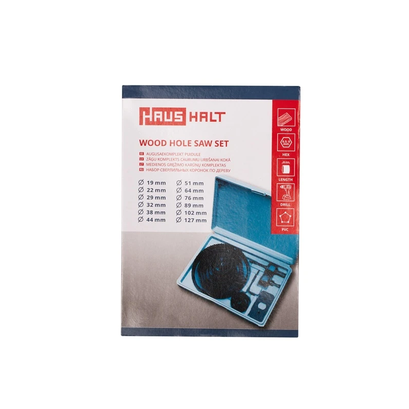 Koka urbšanas kronis komplekts HAUSHALT. 19–127mm.16 gab.