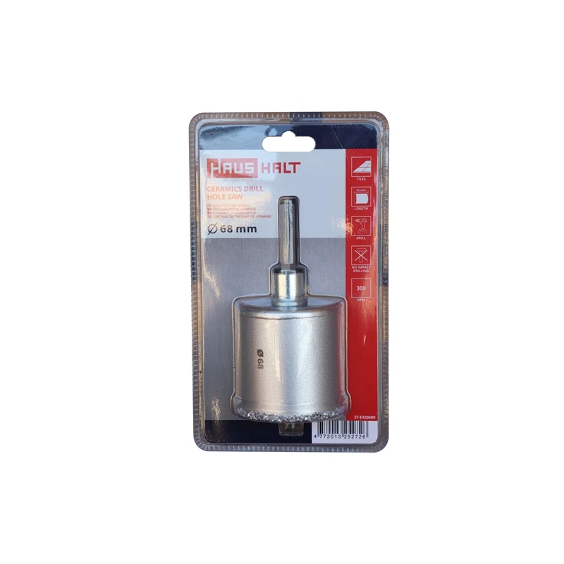 Flīžu urbšanas kronis ar turētāju HAUSHALT. 68 mm