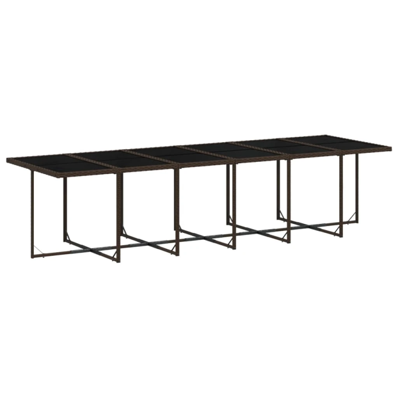 vidaXL 17-daļīgs dārza mēbeļu komplekts, matrači, brūna PE rotangpalma