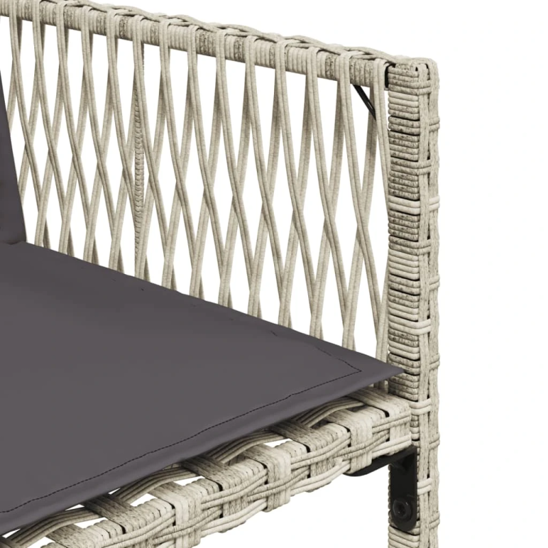 vidaXL 11-daļīgs dārza mēbeļu komplekts ar matračiem, gaiši pelēka PE