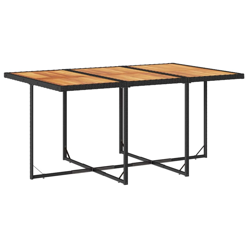 vidaXL 11-daļīgs dārza mēbeļu komplekts, matrači, melna PE rotangpalma