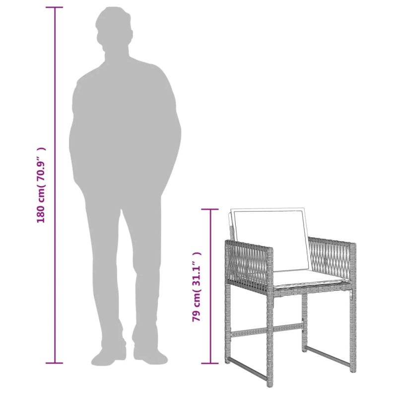 vidaXL 13-daļīgs dārza mēbeļu komplekts ar matračiem, gaiši pelēka PE