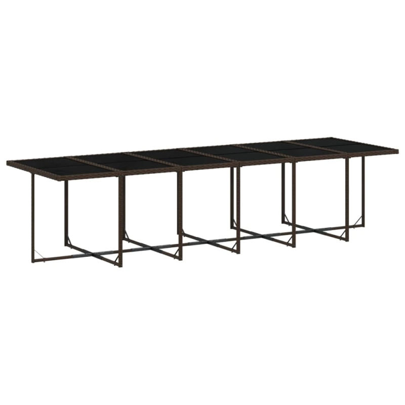 vidaXL 17-daļīgs dārza mēbeļu komplekts, matrači, brūna PE rotangpalma