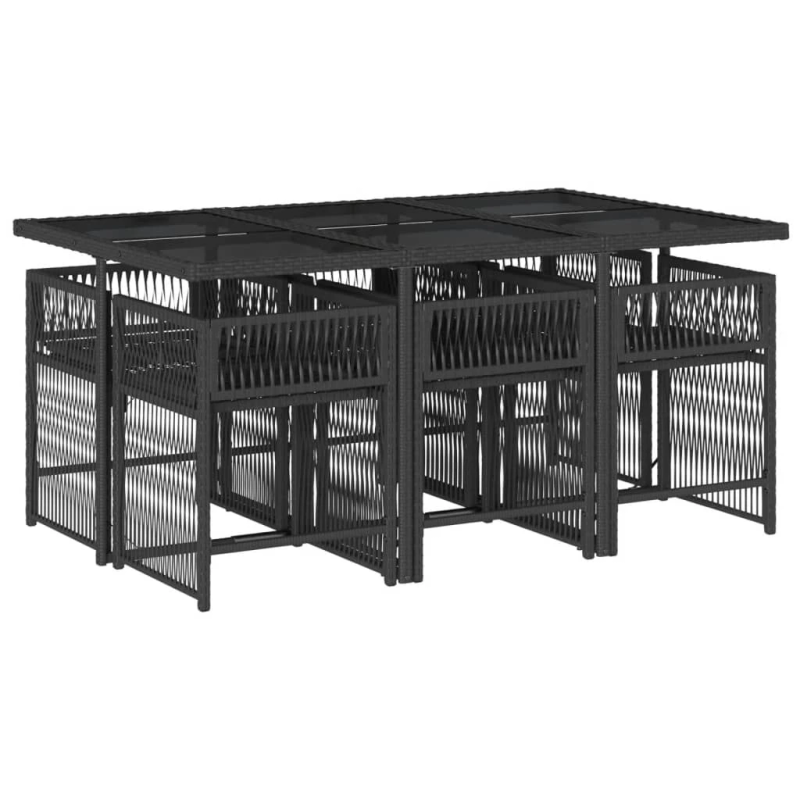 vidaXL 7-daļīgs dārza mēbeļu komplekts ar matračiem, PE rotangpalma