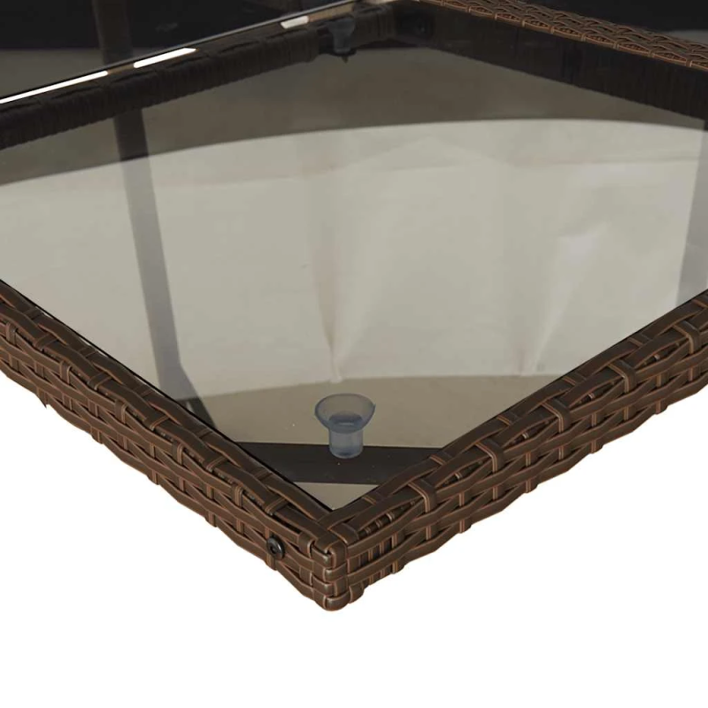 vidaXL 9-daļīgs dārza mēbeļu komplekts, matrači, brūna PE rotangpalma