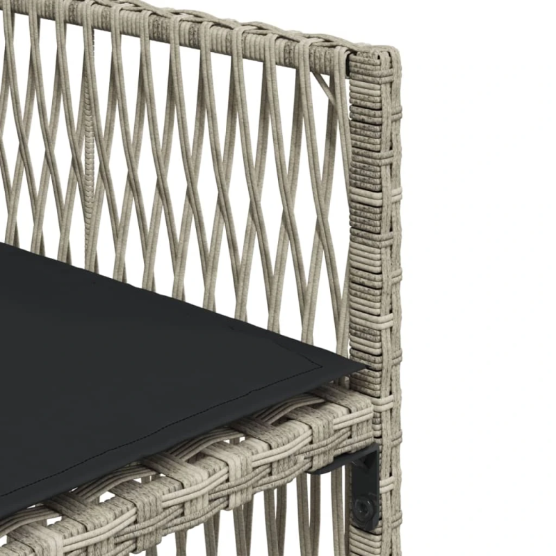 vidaXL 11-daļīgs dārza mēbeļu komplekts ar matračiem, gaiši pelēka PE