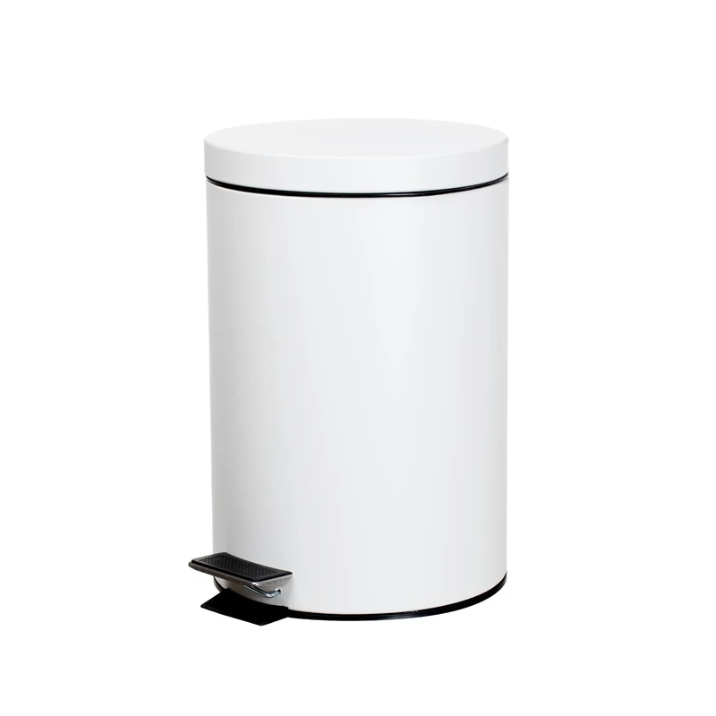 Atkritumu tvertne ar pedāli T-Y0112M. 12 l balta.OKKO