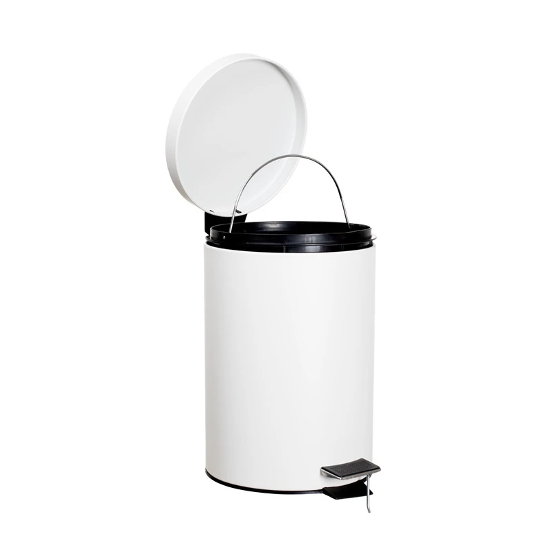 Atkritumu tvertne ar pedāli T-Y0112M. 12 l balta.OKKO