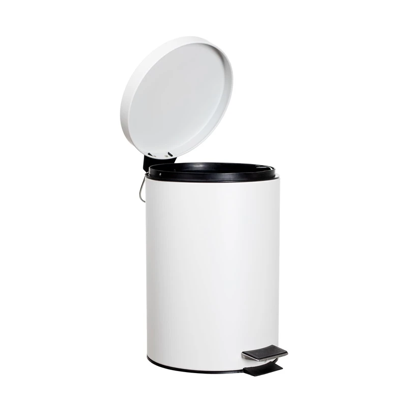 Atkritumu tvertne ar pedāli T-Y0112M. 12 l balta.OKKO
