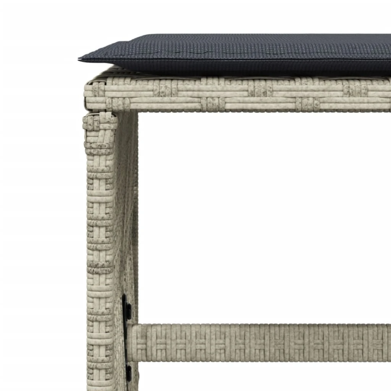 vidaXL 11-daļīgs dārza mēbeļu komplekts ar matračiem, gaiši pelēka PE