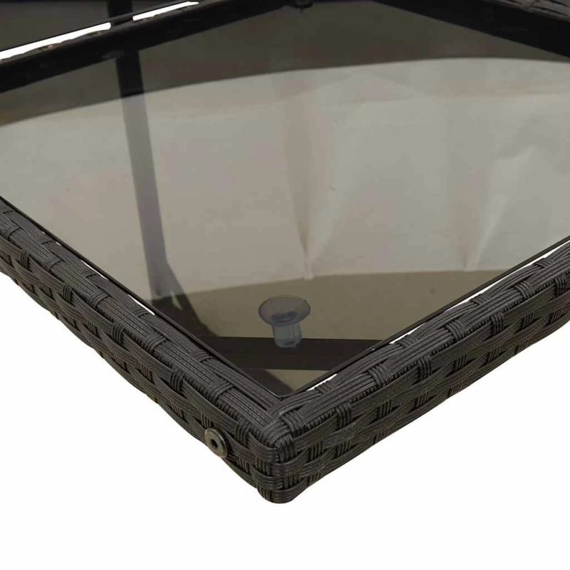 vidaXL 13-daļīgs dārza mēbeļu komplekts ar matračiem, melns PE