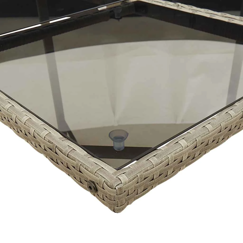 vidaXL 17-daļīgs dārza mēbeļu komplekts ar matračiem, pelēks PE