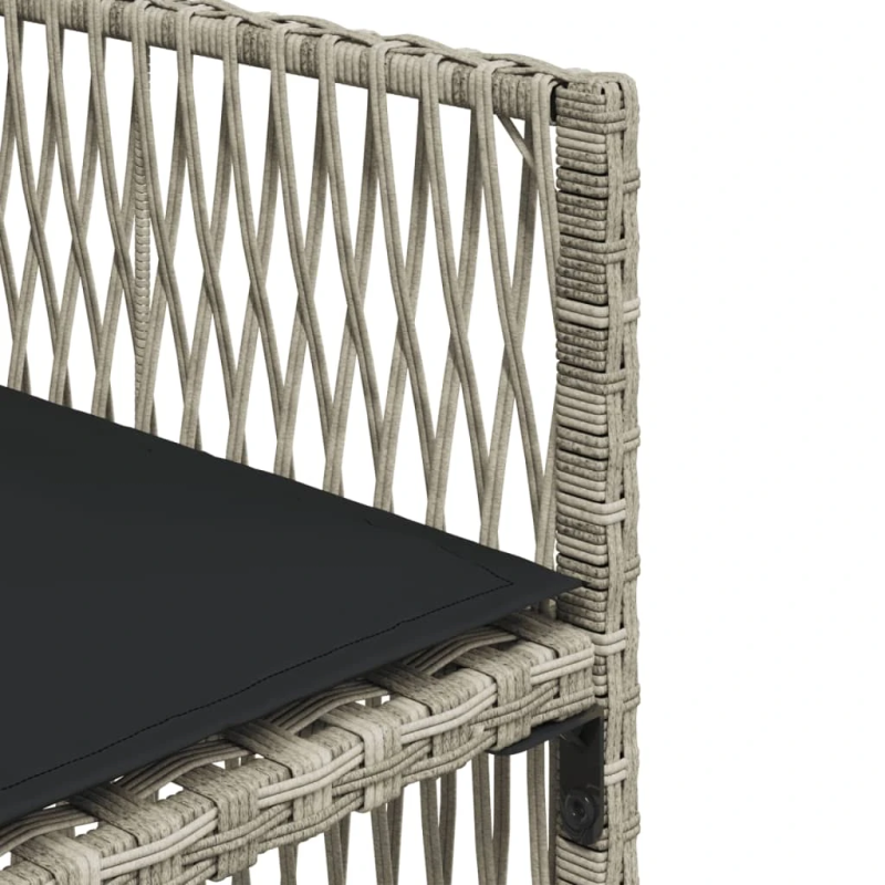 vidaXL 17-daļīgs dārza mēbeļu komplekts ar matračiem, gaiši pelēka PE