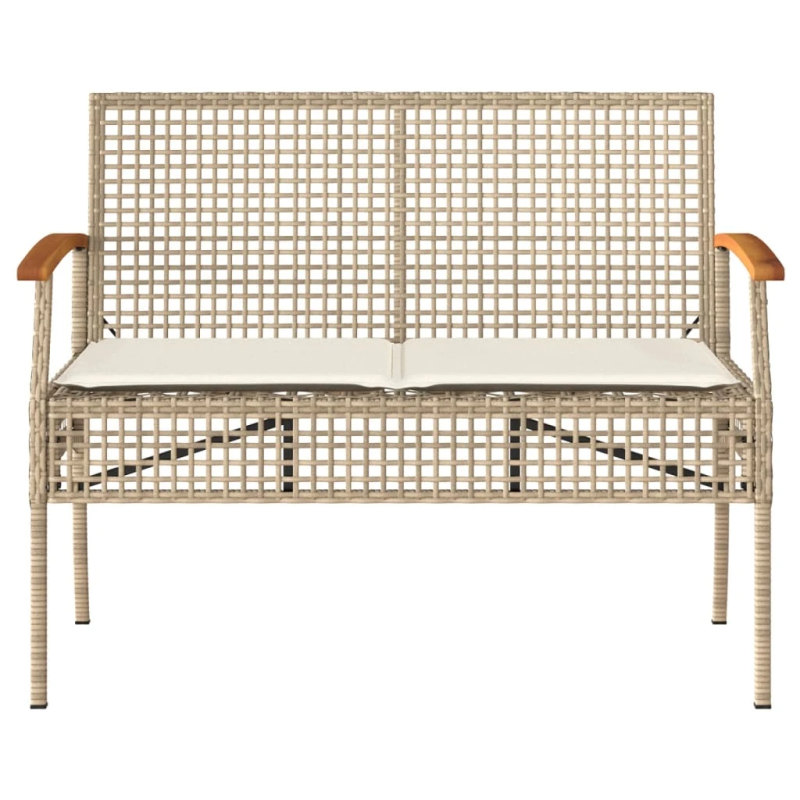 vidaXL 4-daļīgs dārza atpūtas mēbeļu komplekts, bēša PE rotangpalma