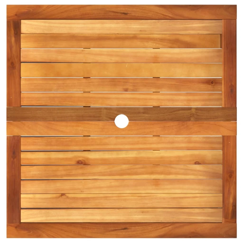 vidaXL dārza galds, bēšs, 80x80x75 cm, PE rotangpalma, akācija