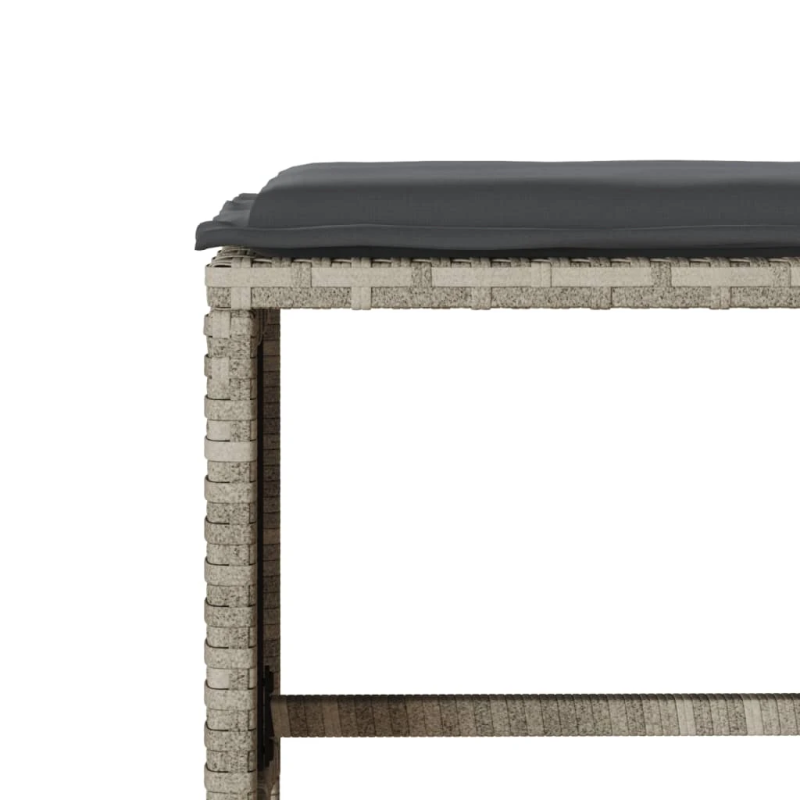 vidaXL 4-daļīgs dārza dīvānu komplekts,matrači, gaiši pelēka PE pinums