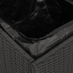 vidaXL Spilvenu kaste ar uzglabāšanu Melna 50 x 50 x 50 cm poliratāns