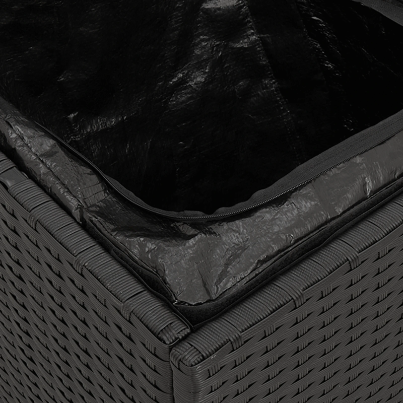 vidaXL Spilvenu kaste ar uzglabāšanu Melna 50 x 50 x 50 cm poliratāns
