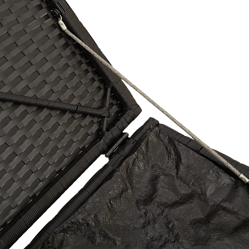 vidaXL Spilvenu kaste ar uzglabāšanu Melna 50 x 50 x 50 cm poliratāns