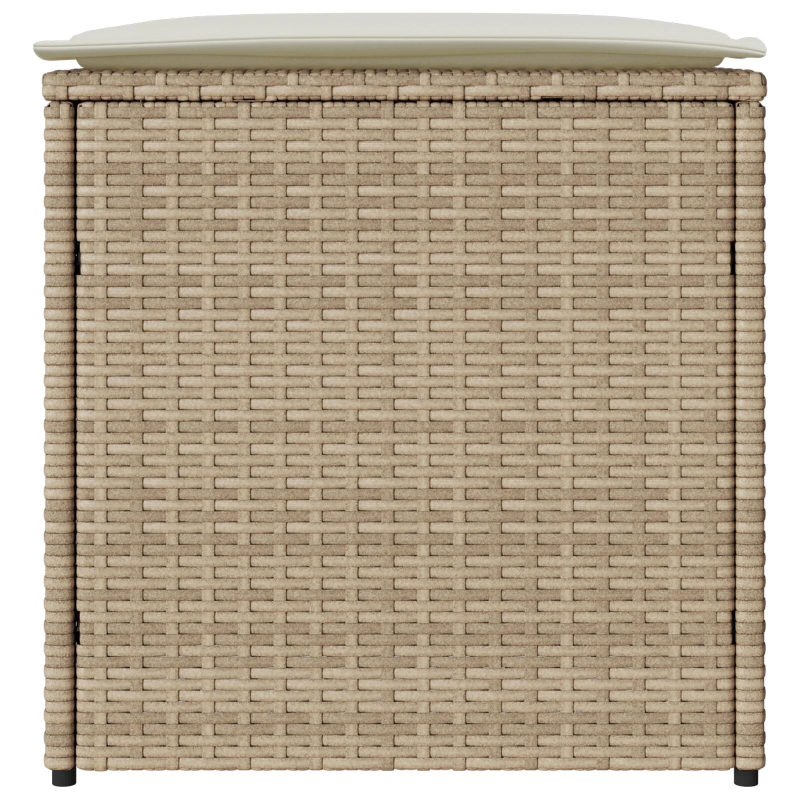 vidaXL Spilvenu kaste ar uzglabāšanu Bēša 50 x 50 x 50 cm poliratāns