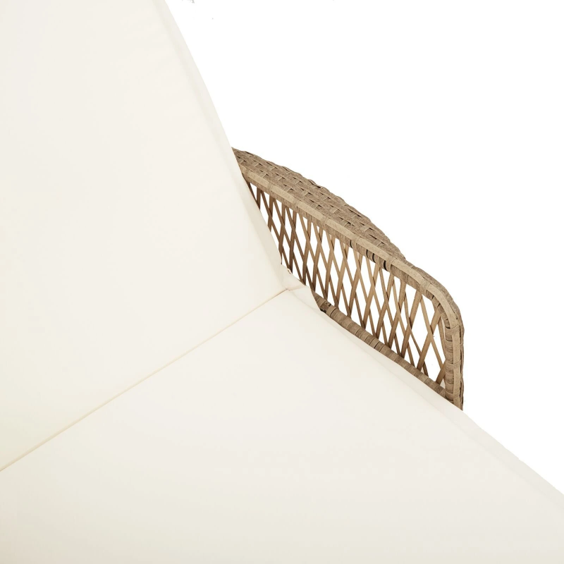 vidaXL Sauļošanās krēsls 1-persona Beige un krēmbalta 55 x 200 x 92 cm