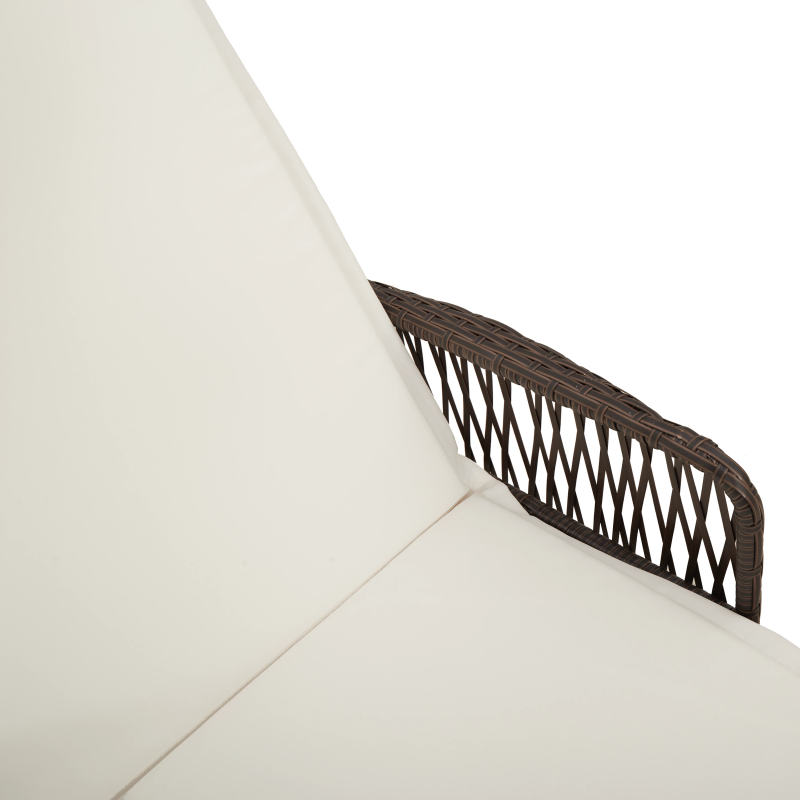 vidaXL Sauļošanās krēsls 3 pcs Brūna un Krēmīga Balta poliratāns